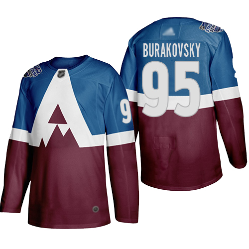 Men Adidas Colorado Avalanche #95 Andre Burakovsky Men 2020 Stadium Series Burgundy Stitched NHL Jersey